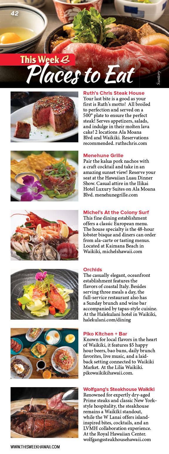 A magazine cover with a list of places to eat. Description generated by AI