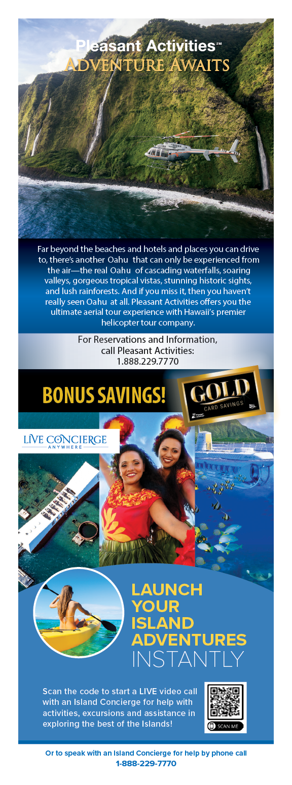 A blue and white advertisement for a cruise. Description generated by AI